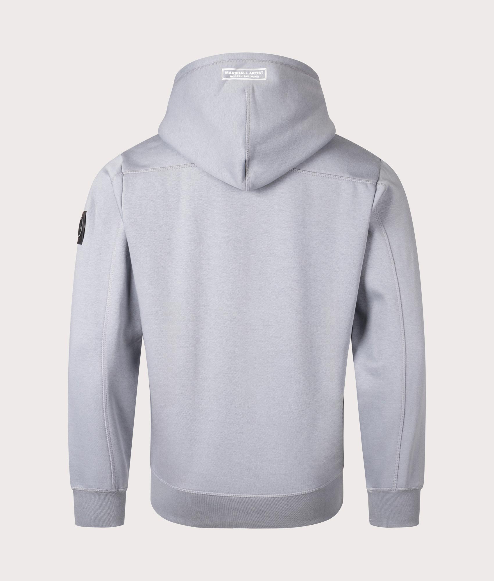 Siren Zip Through Sweatshirt in Nardo Grey by Marshall Artist. Shot at EQVVS.  Reverse shot. 