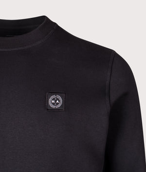 Marchio Crewneck Sweatshirt by Marshall Artist in Black. Shot by EQVVS. Detail shot.