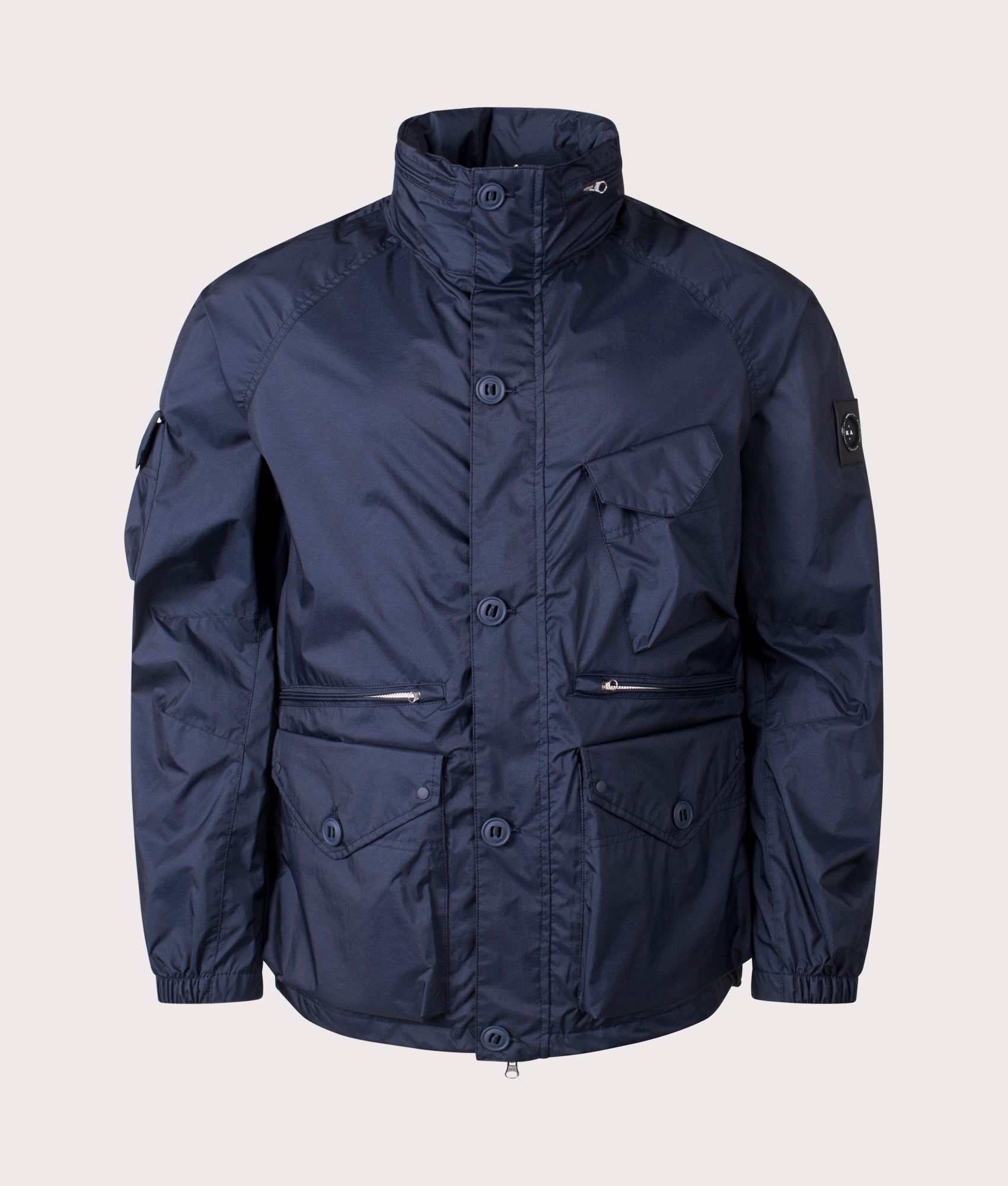 Marshall Artist Coastal Jacket in Navy. Shot at EQVVS. Front shot