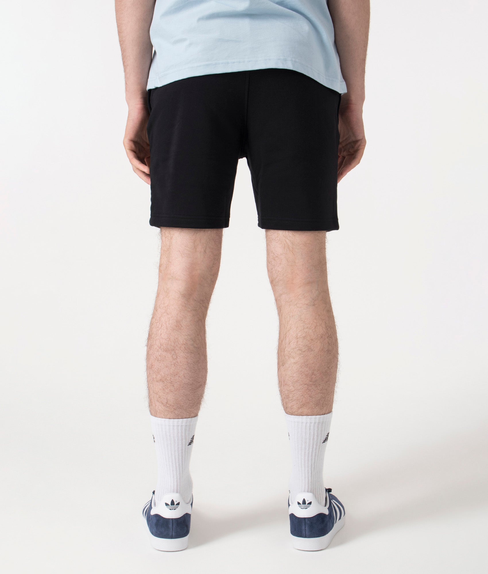 Marshall Artist Siren Loopback Shorts in Black at EQVVS. Back Shot.