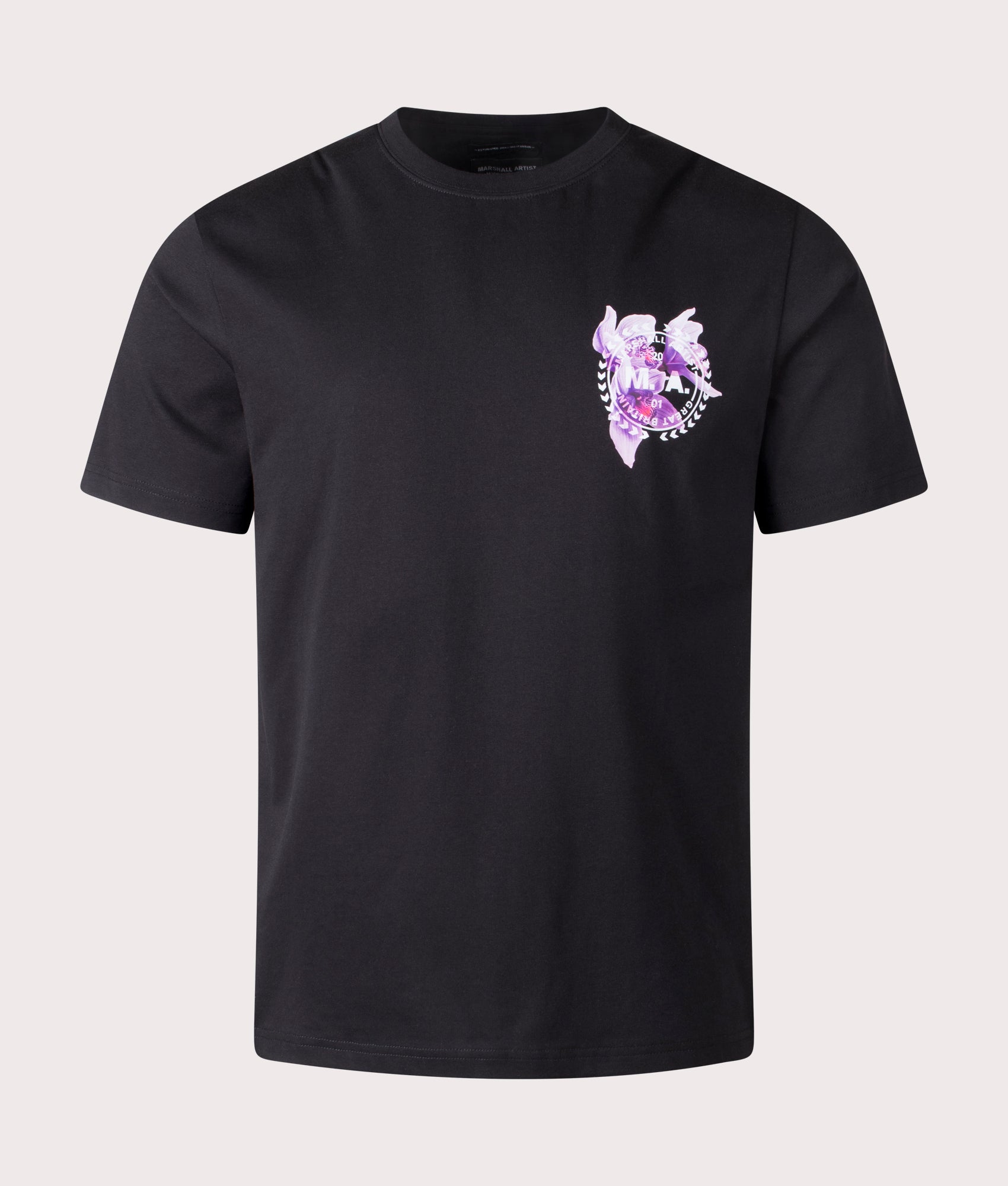 Marshall Artist Sonic Bloom T-shirt in Black. Shot at EQVVS. Front shot