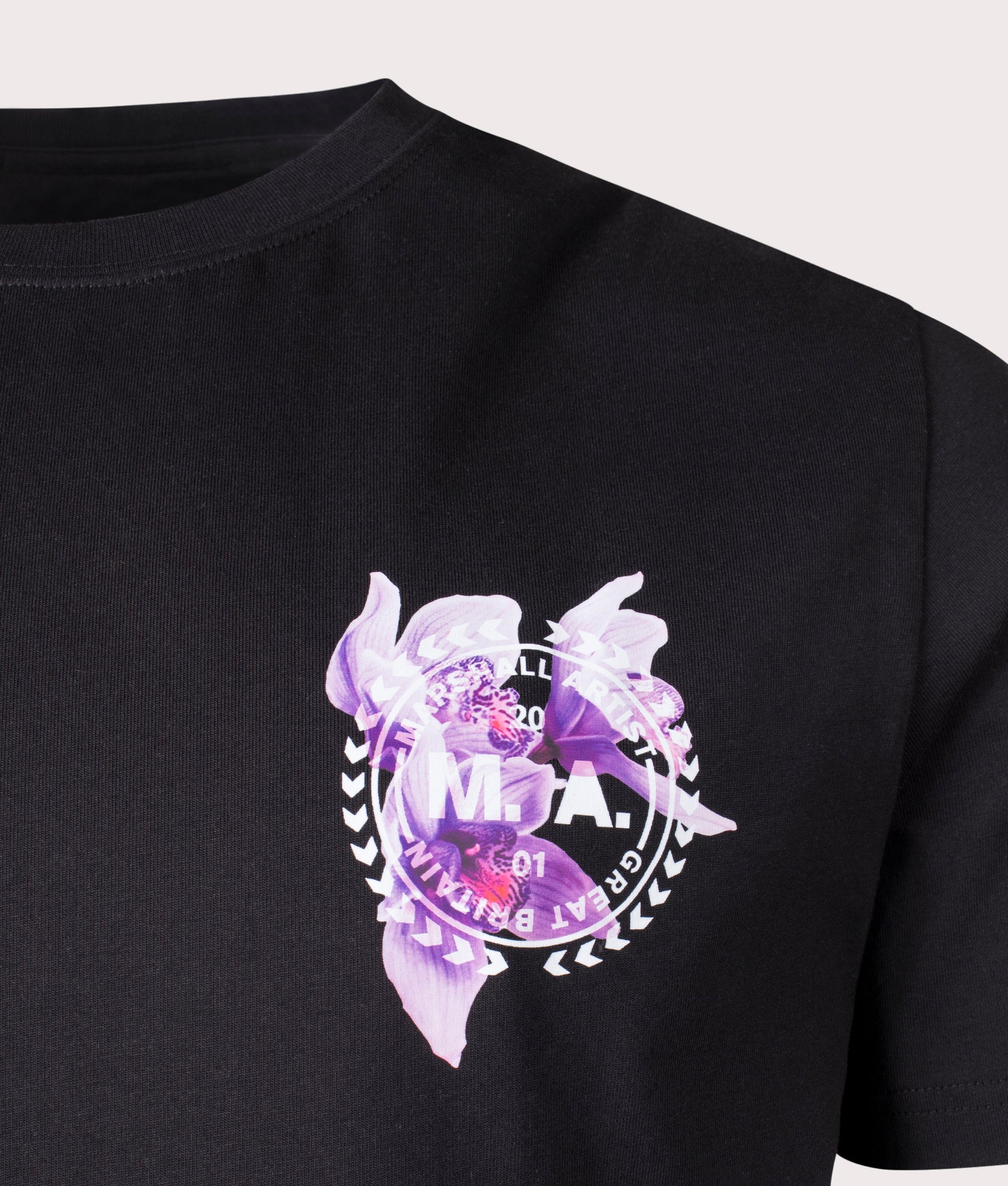 Marshall Artist Sonic Bloom T-shirt in Black. Shot at EQVVS. Detail shot