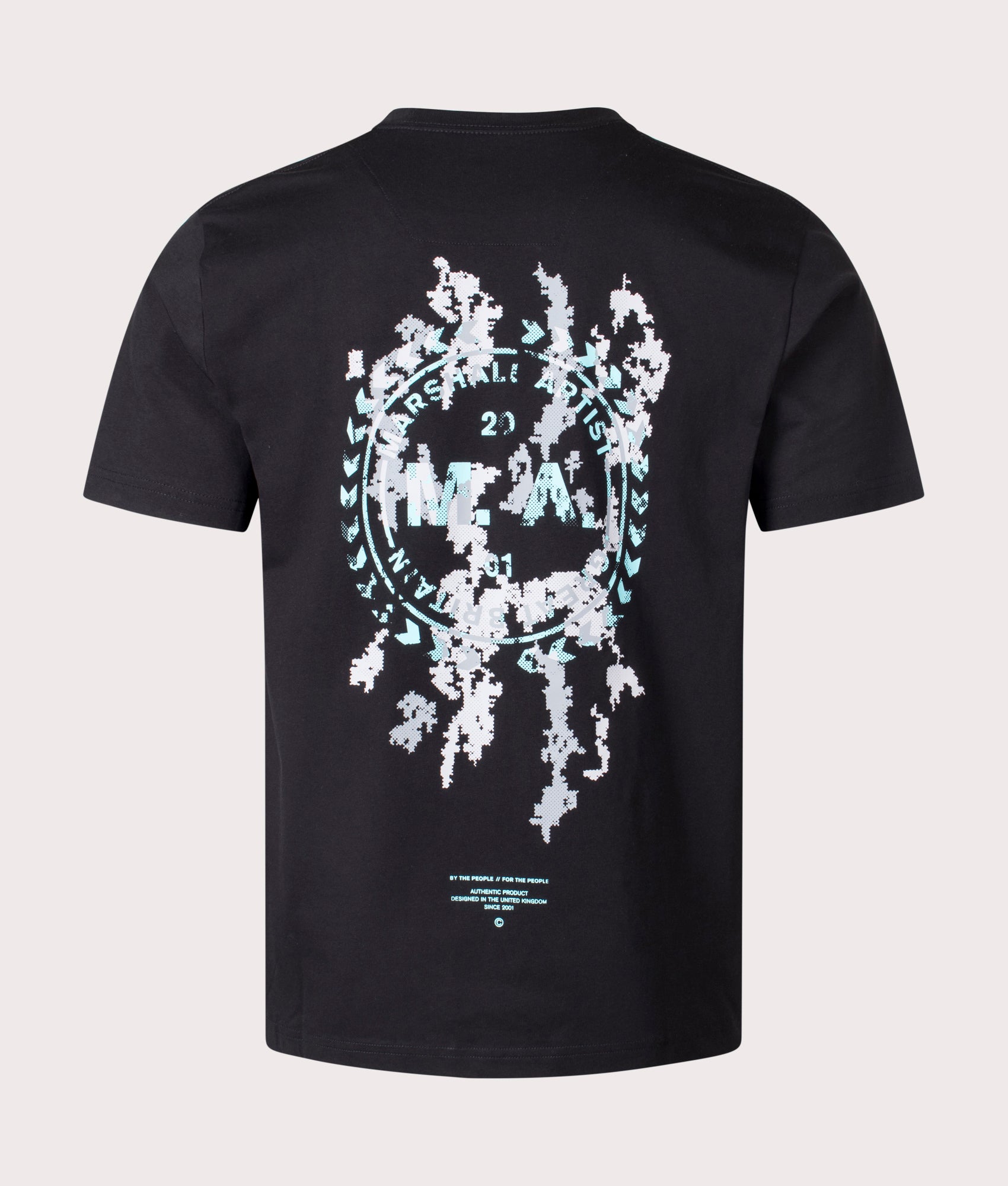 Marshall Artist Camo Erosion T-Shirt in Black. Shot at EQVVS. Back Shot