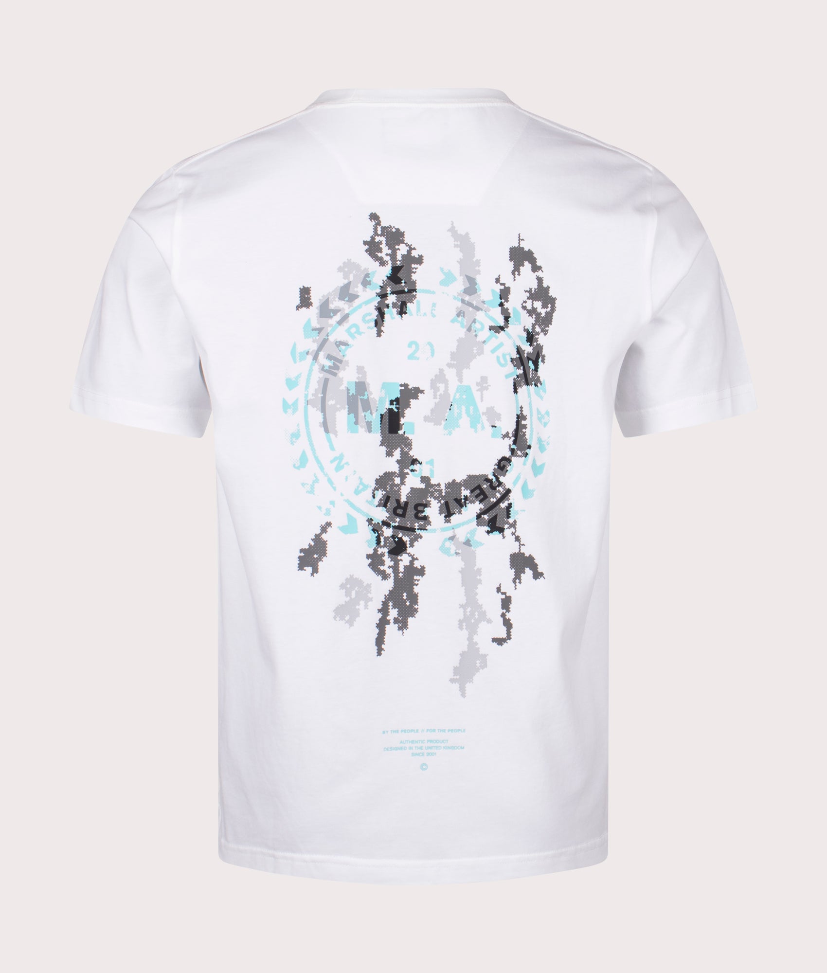 Marshall Artist Camo Erosion T-Shirt in White. Shot at EQVVS. Back shot