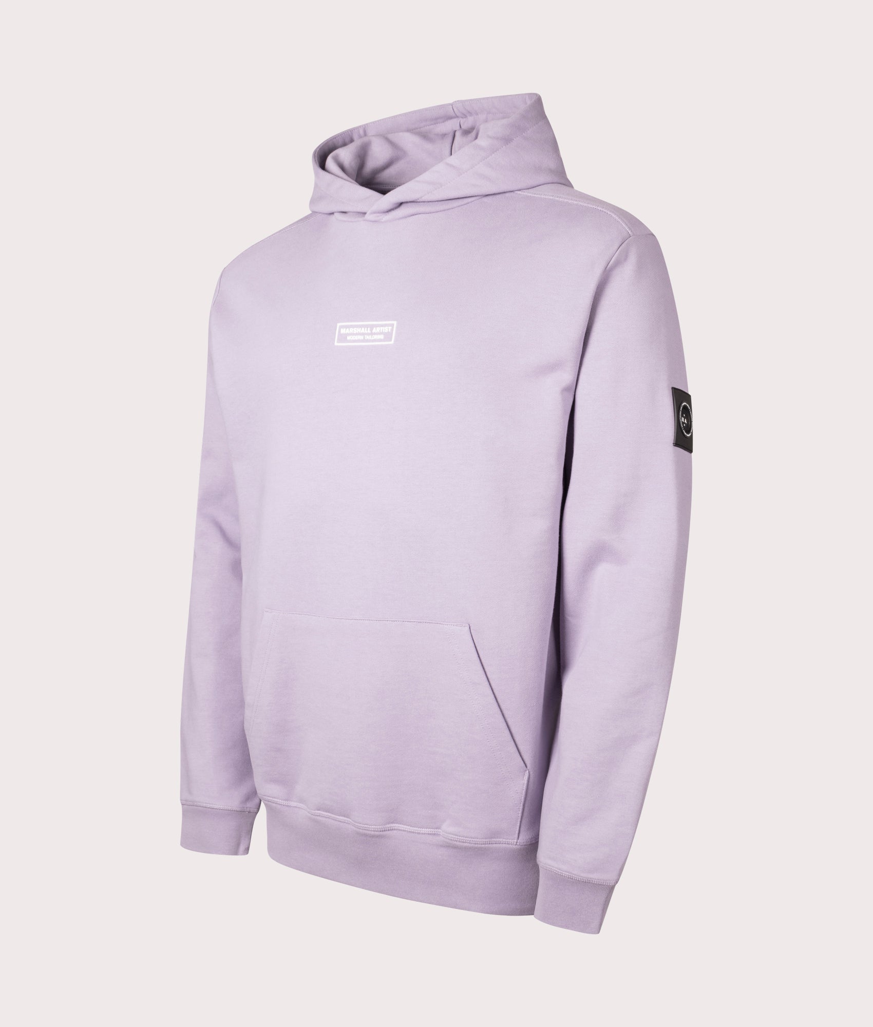 Marshall Artist Siren Overhead Hoodie in Lavender. Shot at EQVVS. Side shot