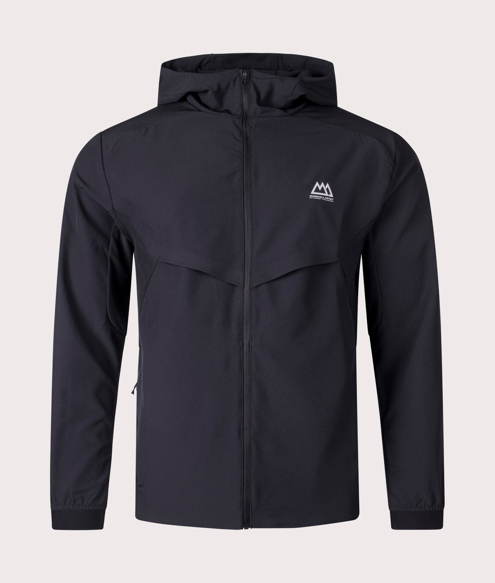 Marshall Strike Track Top in Black at EQVVS. Front Shot.