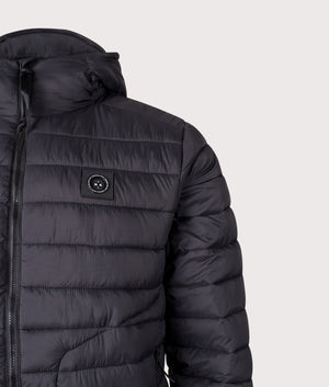 Ashdale Bubble Jacket in Black | Nylon Shell | Marshall Artist | EQVVS | Front detail shot 