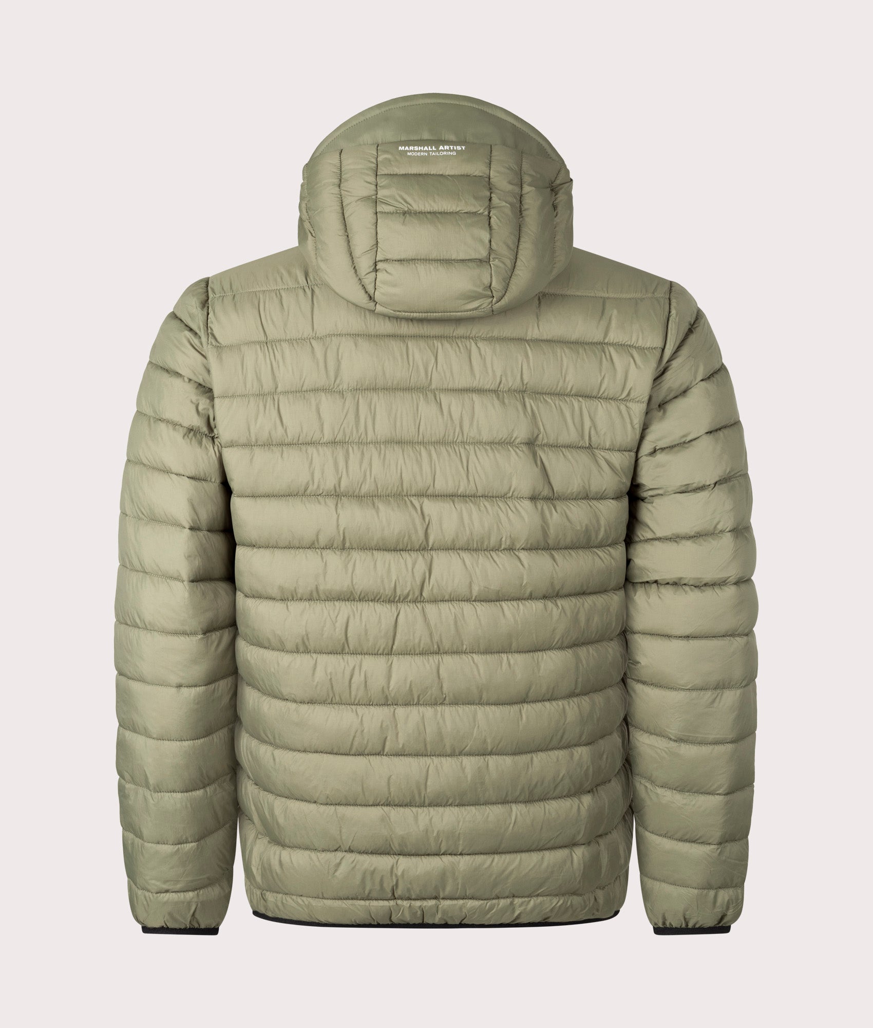 Ashdale Bubble Jacket by Marshall Artist in Khaki. Shot by EQVVS. Back Shot.