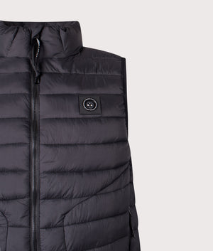 Oakdale Bubble Vest in Black | Nylon Shell | Marshall Artist | EQVVS | Front detail shot 