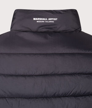 Oakdale Bubble Vest in Black | Nylon Shell | Marshall Artist | EQVVS | Back detail shot 