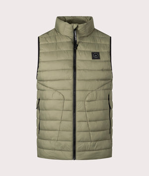Oakdale Bubble Vest by Marshall Artist in Khaki. Shot by EQVVS. Front shot.