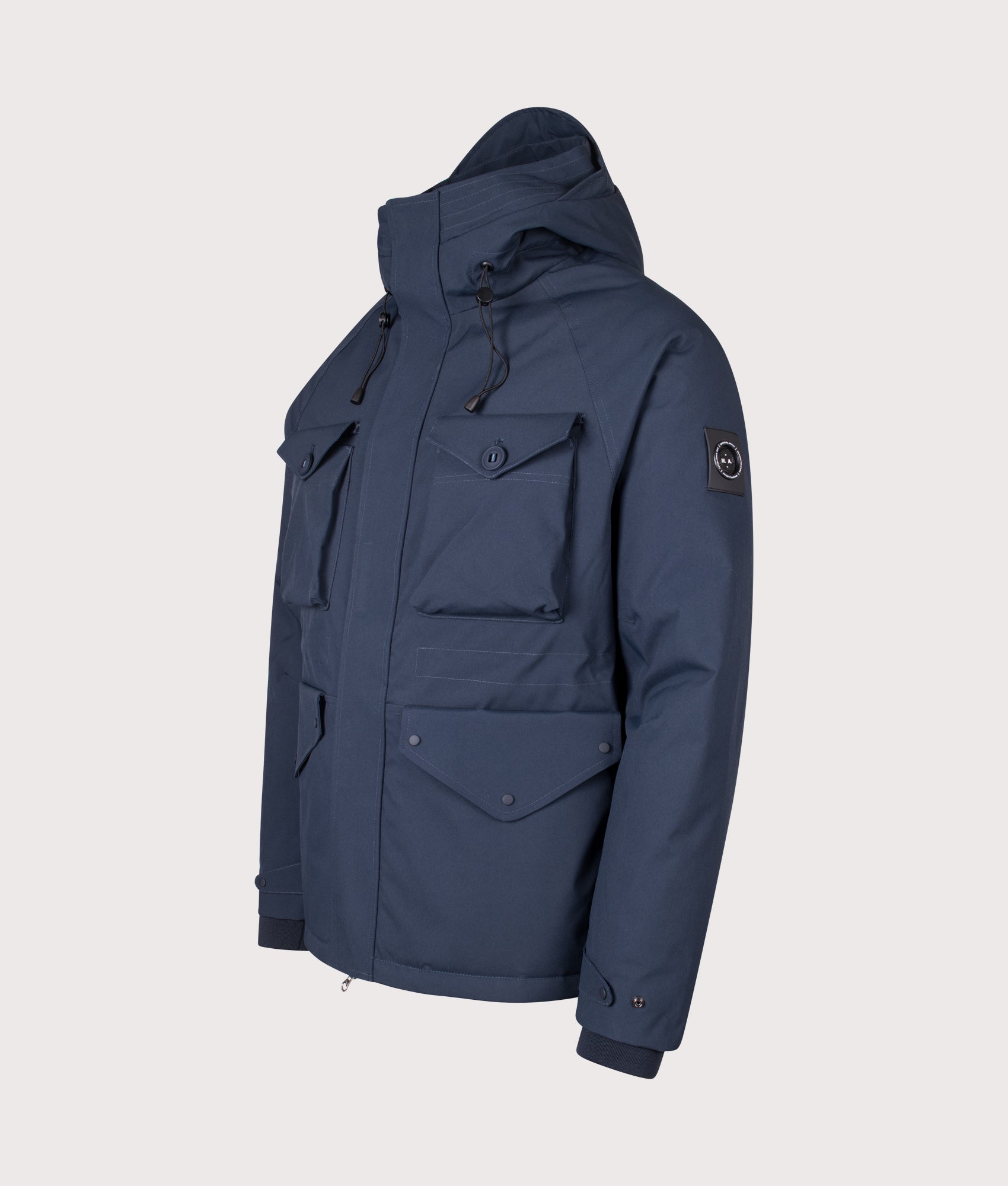 Seaforth Parka in Navy | Polyester shell | Marshall Artist | EQVVS | Front angle shot 