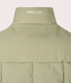 Capilano Bubble Vest by Marshall Artist in Clay. Shot by EQVVS. Back detail shot.
