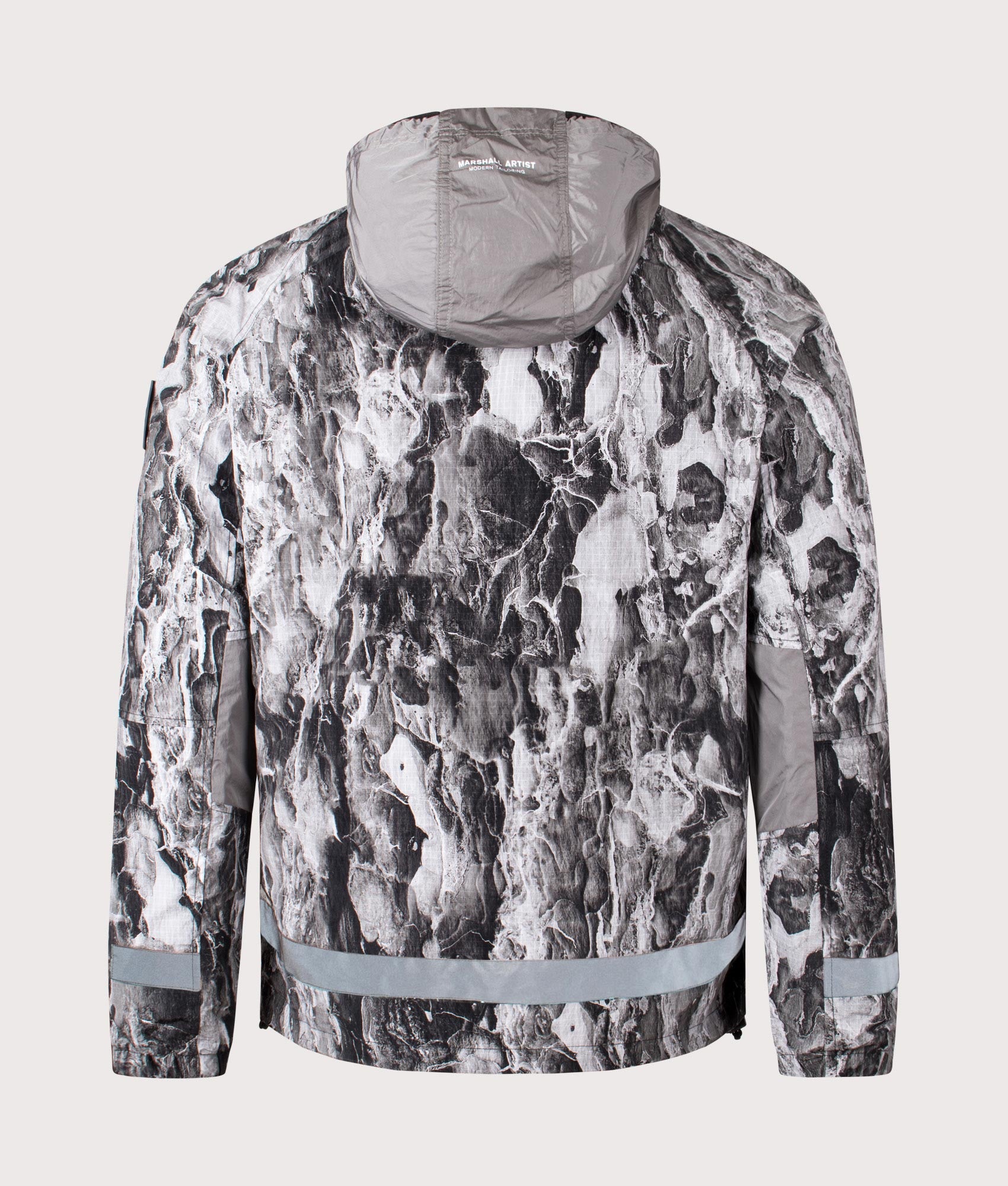 Photek Camo Jacket by Marshall Artist in Camo. Shot by EQVVS. Reflective Back shot.