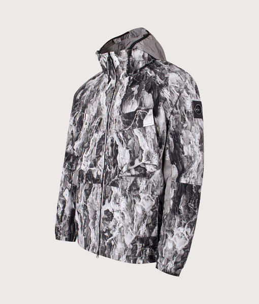 Rain Jacket Calvin Klein Men's Reflective Camouflage Hooded