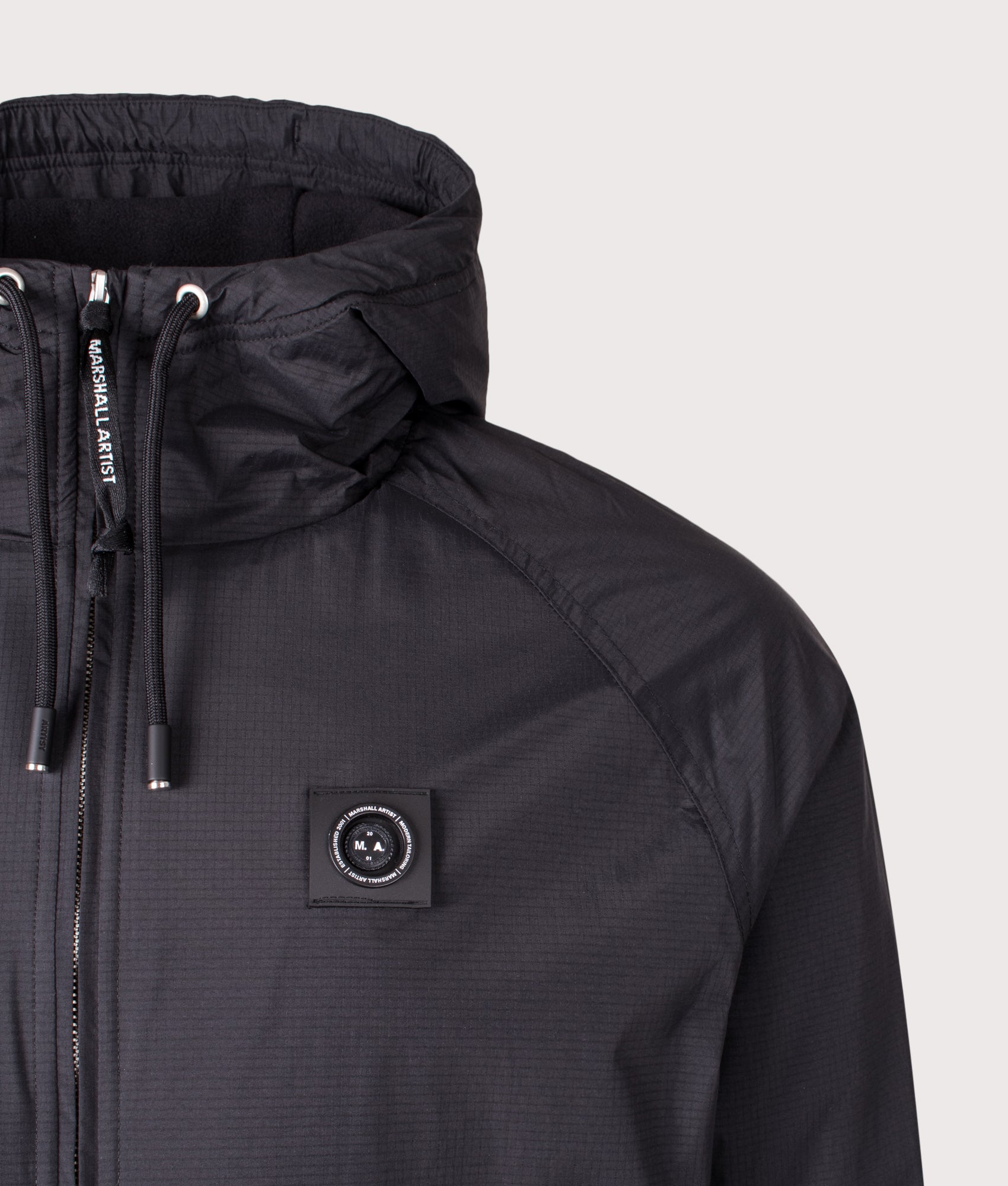 Blackridge Jacket by Marshall Artist in Black. Shot by EQVVS. Detail shot.