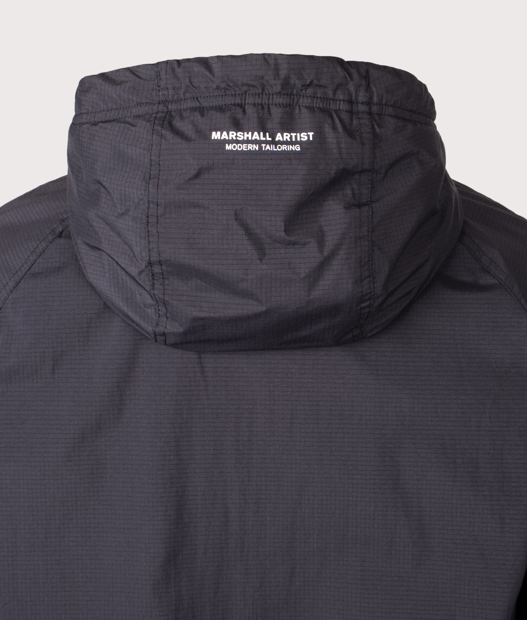 Blackridge Jacket by Marshall Artist in Black. Shot by EQVVS. Back detail shot.