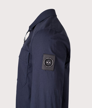 Stratton Overshirt in Navy | Marshall Artist | EQVVS | Side detail shot 
