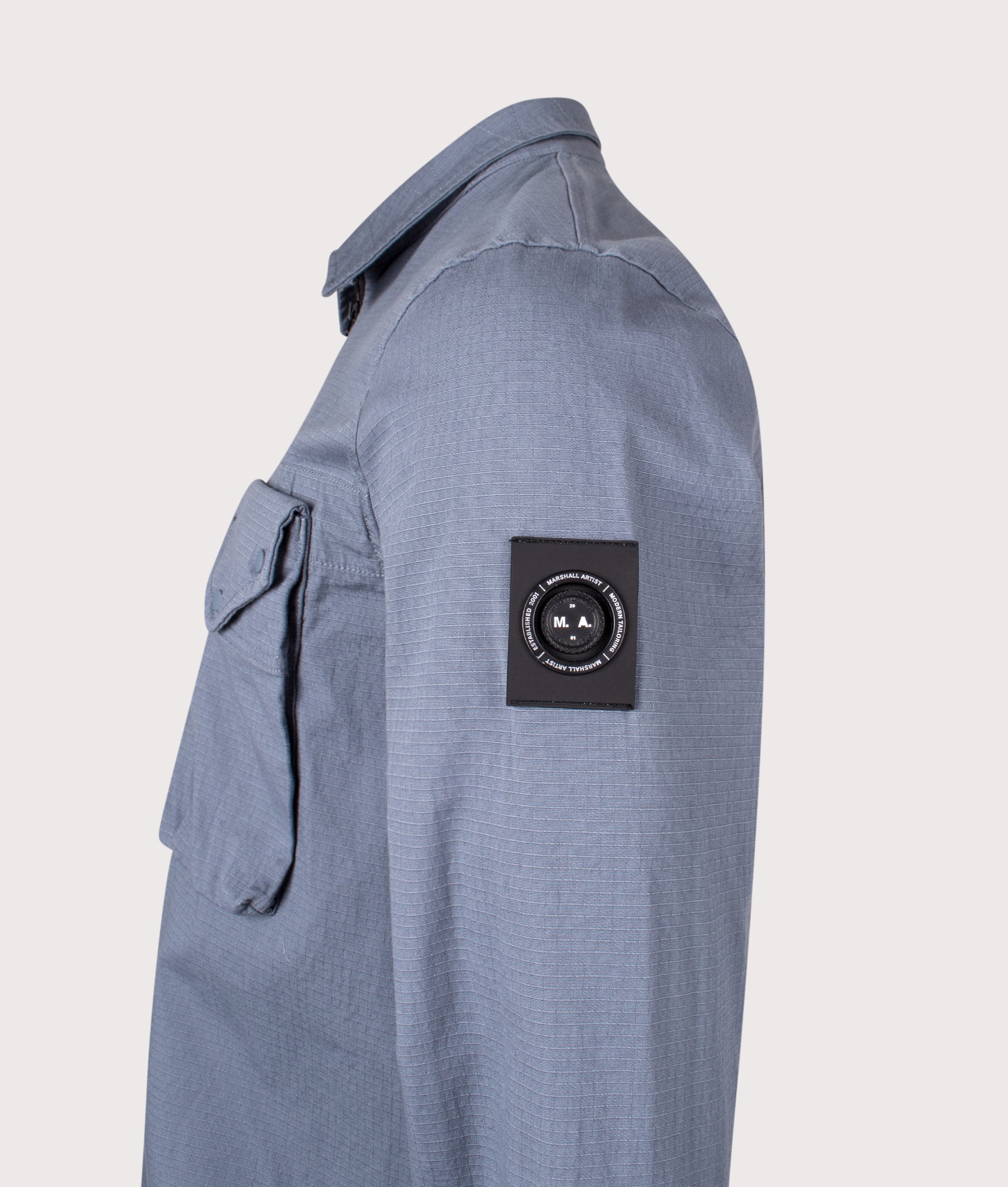 Vena Overshirt in Airforce Blue | Marshall Artist | EQVVS | Side shot 