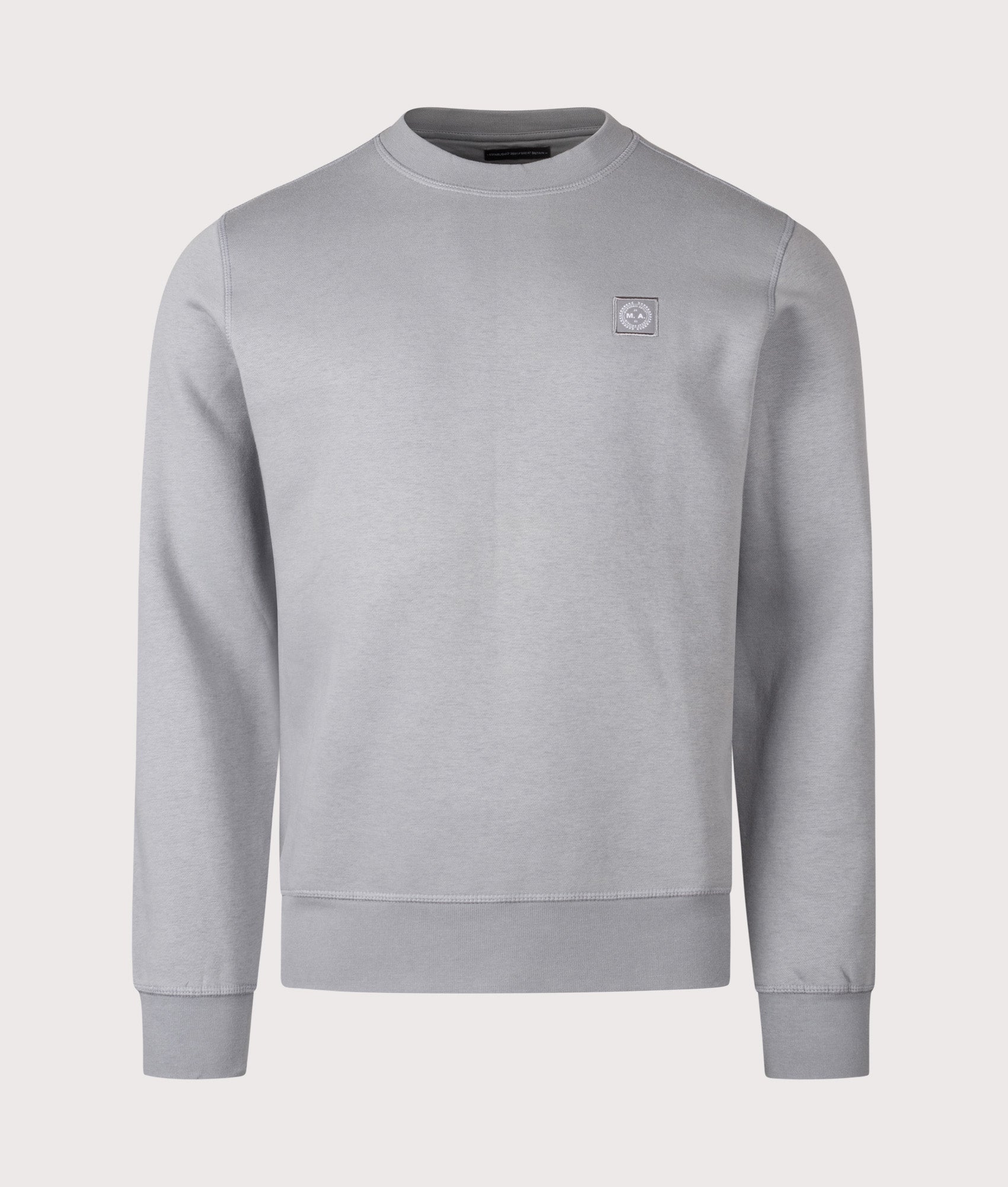 Marchio Crewneck Sweatshirt by Marshall Artist in Nardo Grey. shot by EQVVS. Front shot.