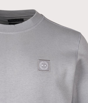 Marchio Crewneck Sweatshirt by Marshall Artist in Nardo Grey. shot by EQVVS. Detail shot.