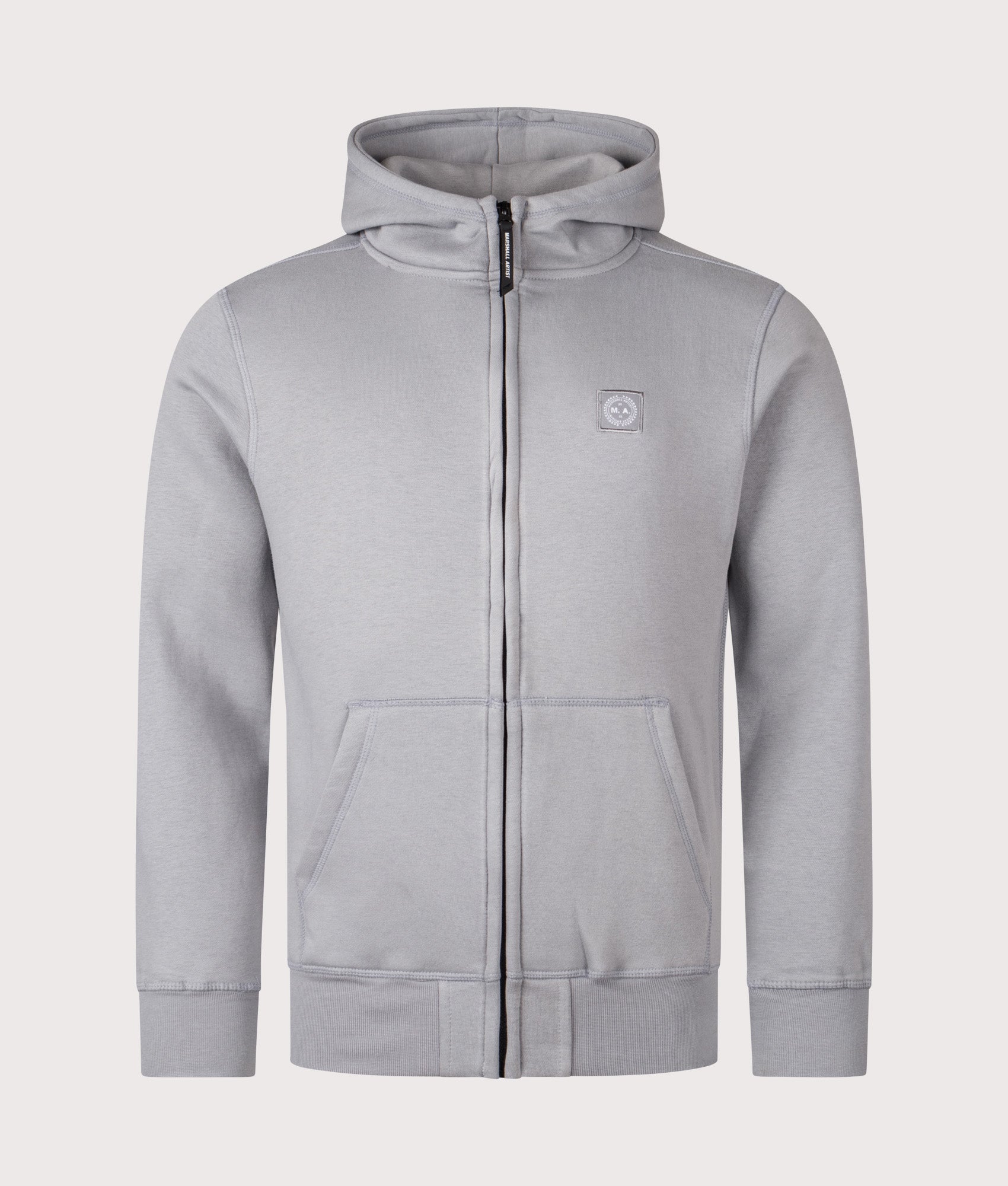 Marchio Full Zip Hoodie by Marshall Artist in Nardo Grey. Shot by EQVVS. Front shot.