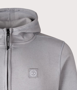 Marchio Full Zip Hoodie by Marshall Artist in Nardo Grey. Shot by EQVVS. Detail shot.