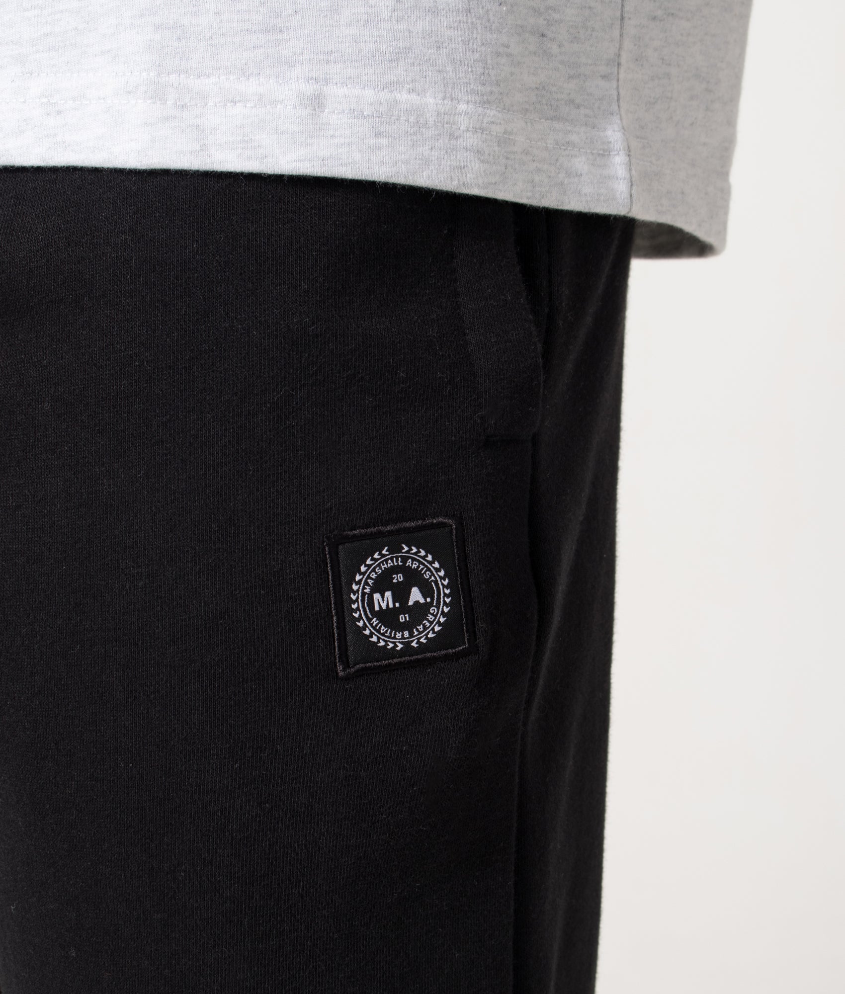Marshall Artist Marchio Joggers in Black at EQVVS Menswear. Detail shot.