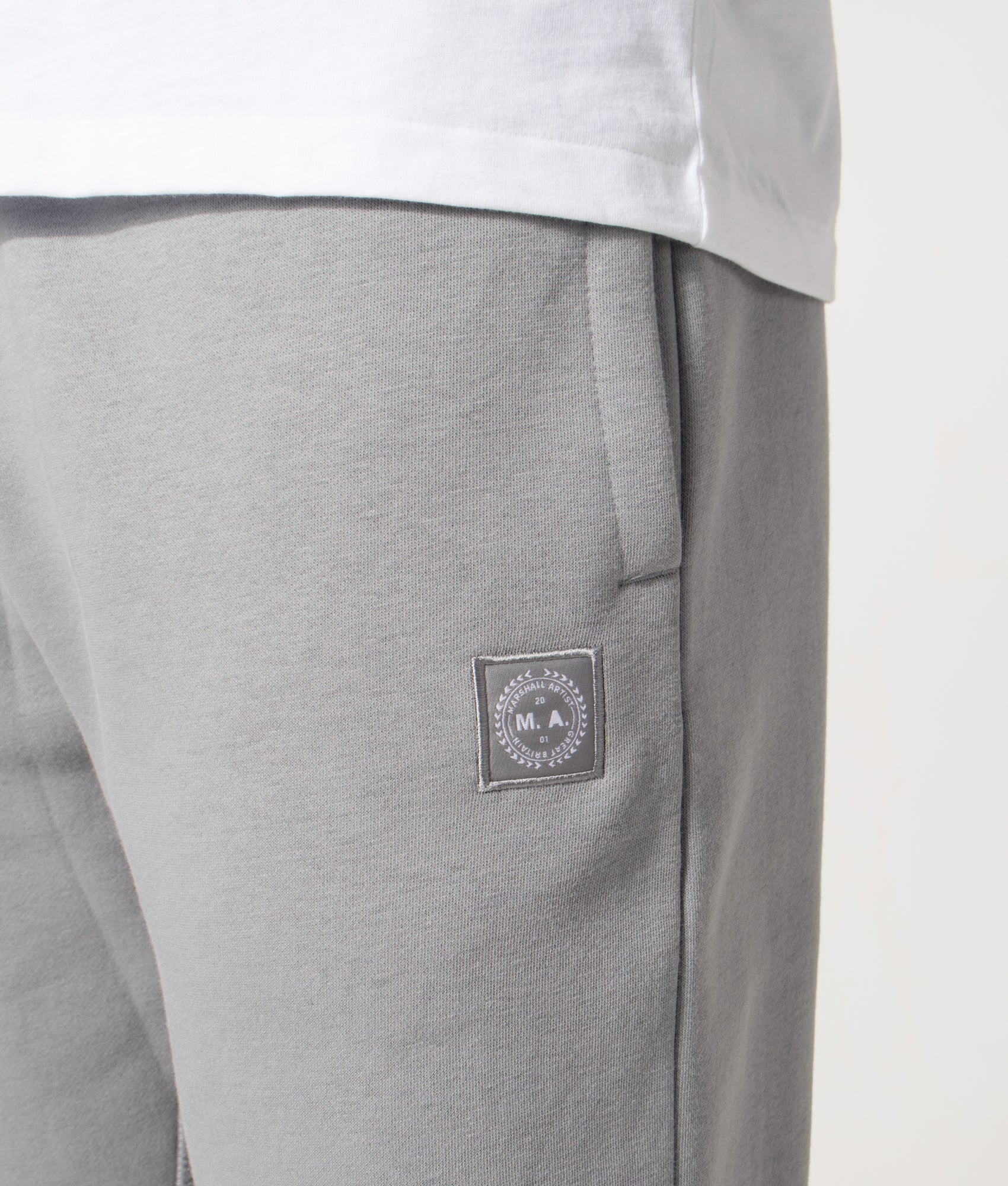 Marshall Artist Marchio Joggers in Grey at EQVVS Menswear. Detail shot.