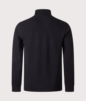 Marchio Piqué Quarter Zip Sweatshirt by Marshall Artist in Black. Shot by EQVVS. Back shot.