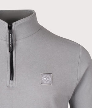 Marchio Piqué Quarter Zip Sweatshirt by Marshall Artist in Nardo Grey. Shot by EQVVS. Front shot.