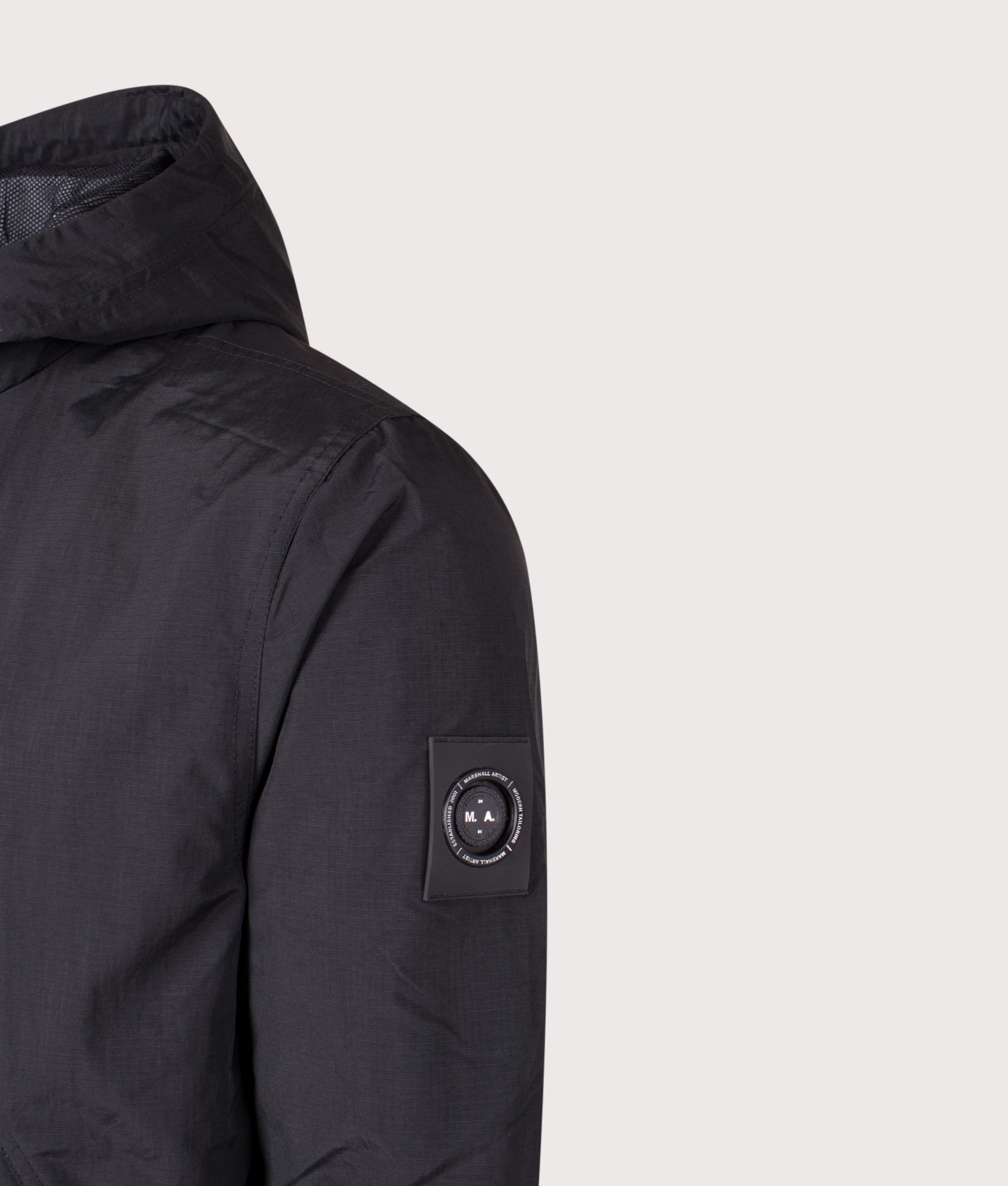Alpha Lightweight Jacket by Marshall Artist in Black. Shot by EQVVS. Detail shot.