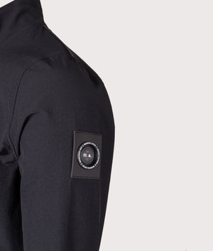 Lennox Quarter Zip Sweatshirt by Marshall Artist in Black. Shot by EQVVS. Detail shot.