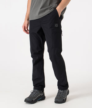 Lennox Cargo Pants by Marshall Artist in Black. Shot by EQVVS. Front detail shot.