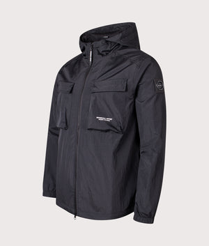 Crux Hooded Overshirt in Black | Marshall Artist | EQVVS | Front angle shot 
