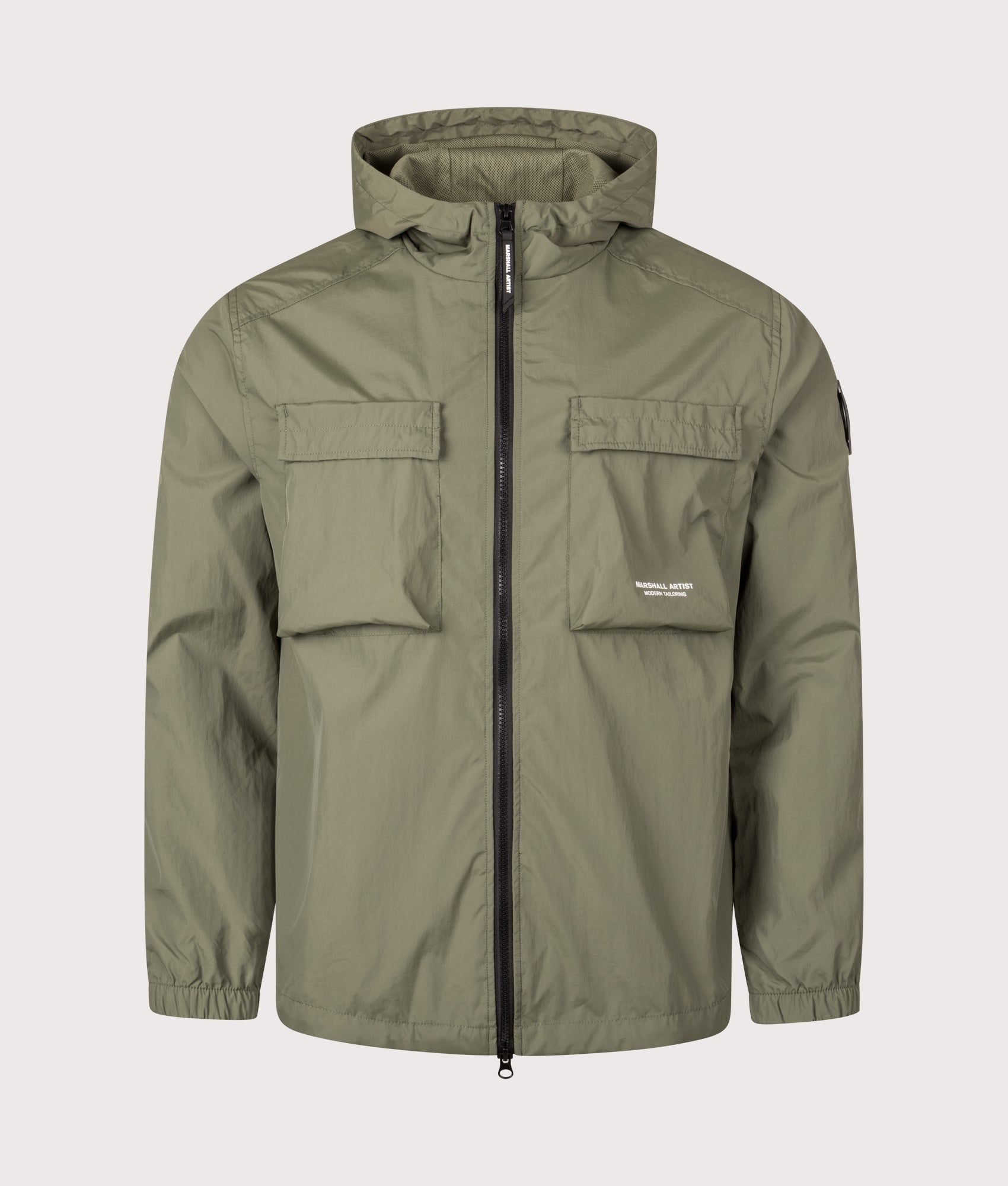 Crux Hooded Overshirt in Moss | Marshall Artist | EQVVS | Front shot