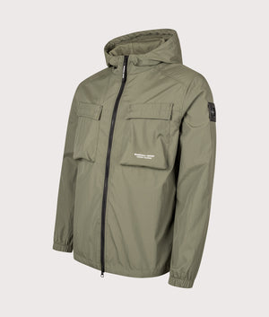 Crux Hooded Overshirt in Moss | Marshall Artist | EQVVS | Front angle shot 