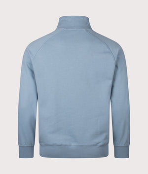 Foundation Quarter Zip Sweatshirt in Steel Blue | 100% Cotton | Marshall Artist | Shot at EQVVS | Back shot 