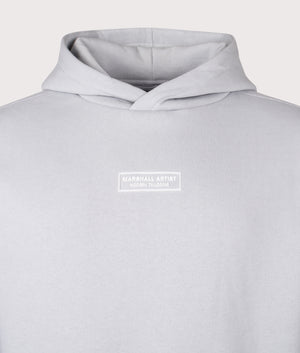 Siren Overhead Hoodie in Ghost Grey | 100% Cotton | Marshall Artist | Shot at EQVVS | Front detail shot 