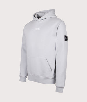 Siren Overhead Hoodie in Ghost Grey | 100% Cotton | Marshall Artist | Shot at EQVVS | Front angle shot 