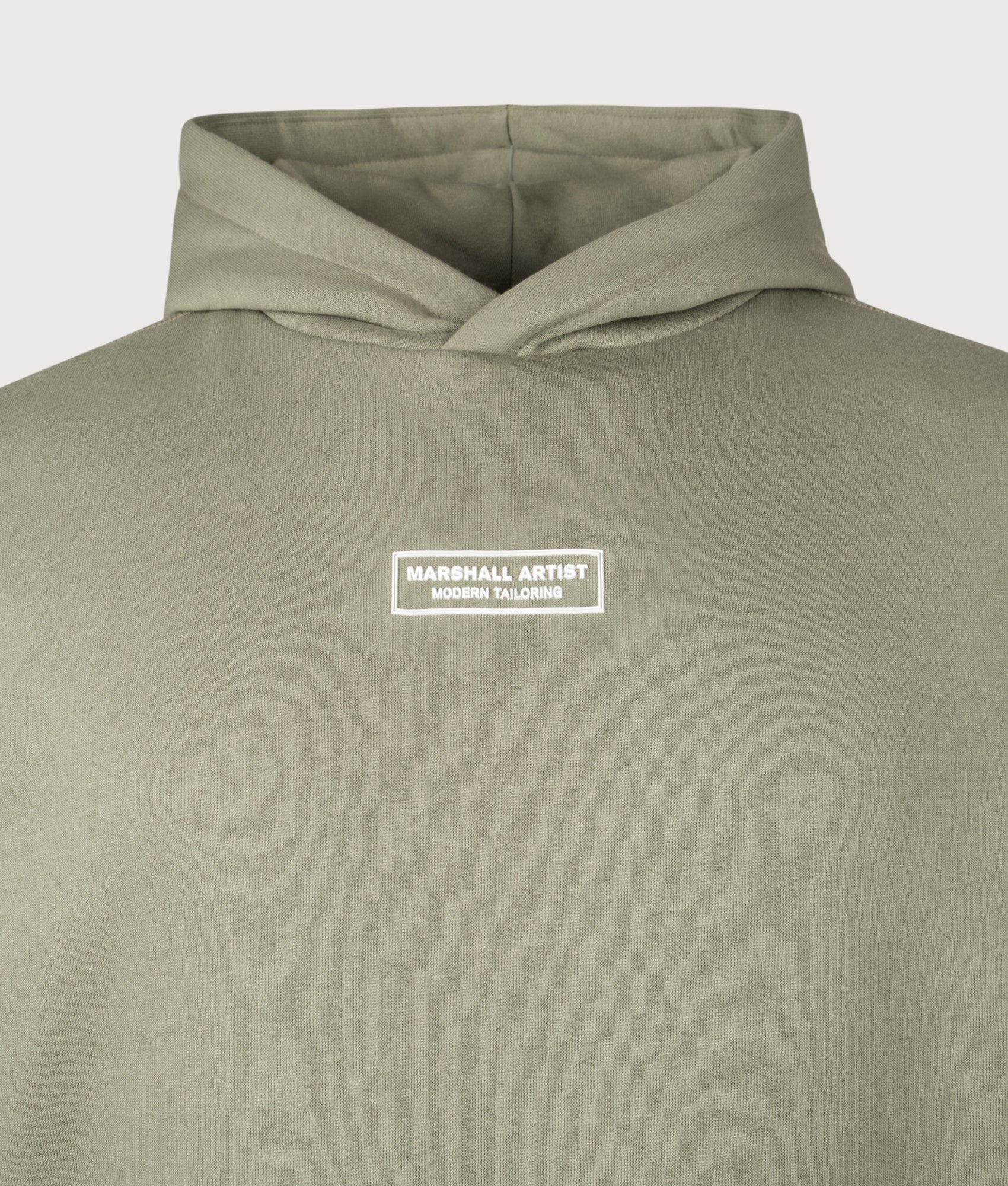 Siren Overhead Hoodie in Clay | 100% Cotton | Marshall Artist | Shot at EQVVS | Front detail shot 