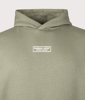Siren Overhead Hoodie in Clay | 100% Cotton | Marshall Artist | Shot at EQVVS | Front detail shot 