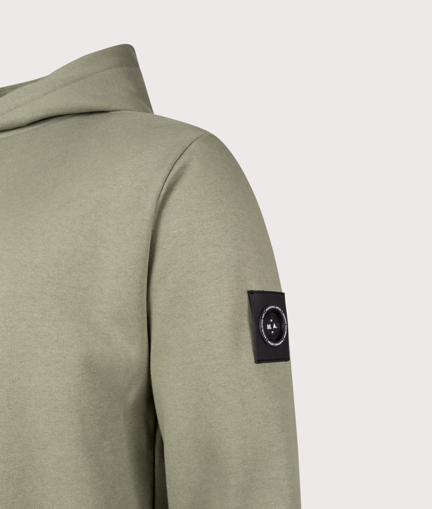 Siren Overhead Hoodie in Clay | 100% Cotton | Marshall Artist | Shot at EQVVS | Angle detail shot 