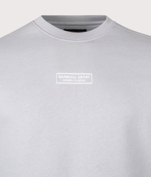 Siren Sweatshirt arrives in Ghost Grey | 100% Cotton | Marshall Artist | Shot at EQVVS | Front detail shot