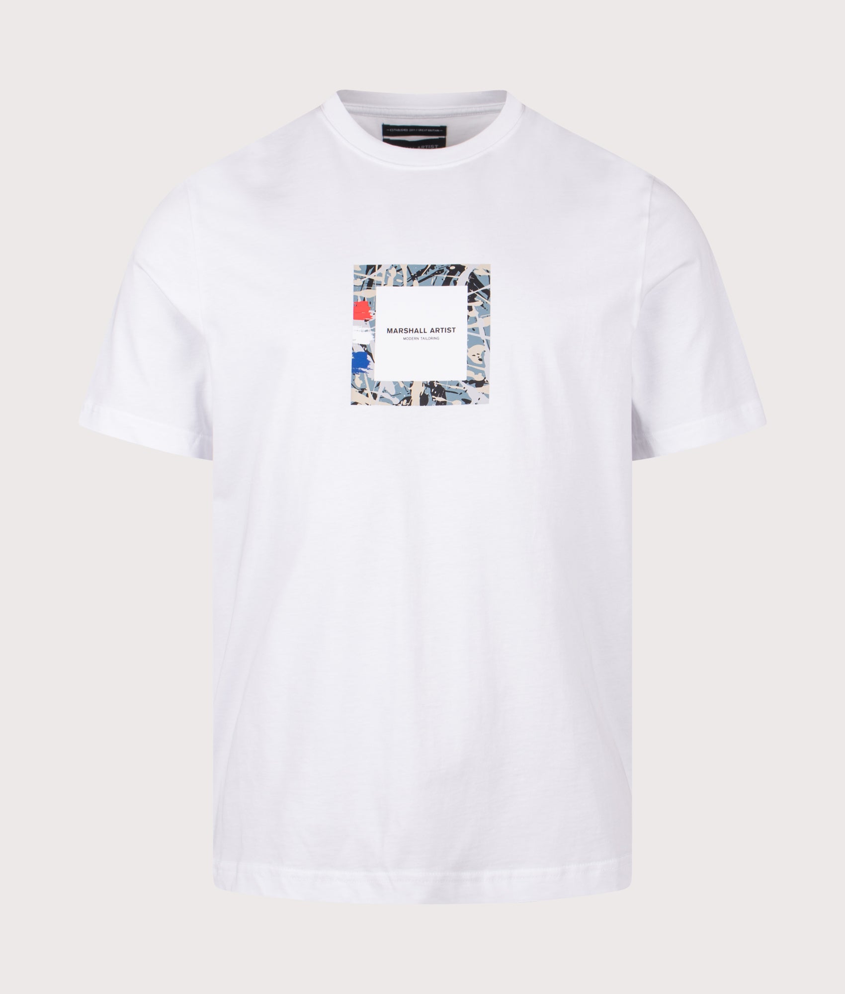 Adored Box Logo T-Shirt in White| 100% Cotton | Marshall Artist | Shot at EQVVS | Front shot 