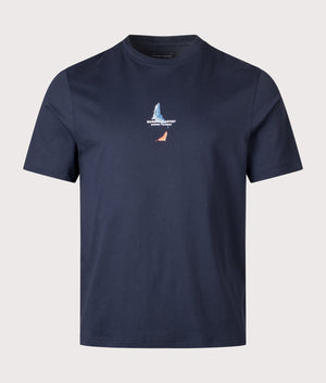 Aspen T-Shirt in Navy | 100% Cotton | Marshall Artist | Shot at EQVVS | Front shot 