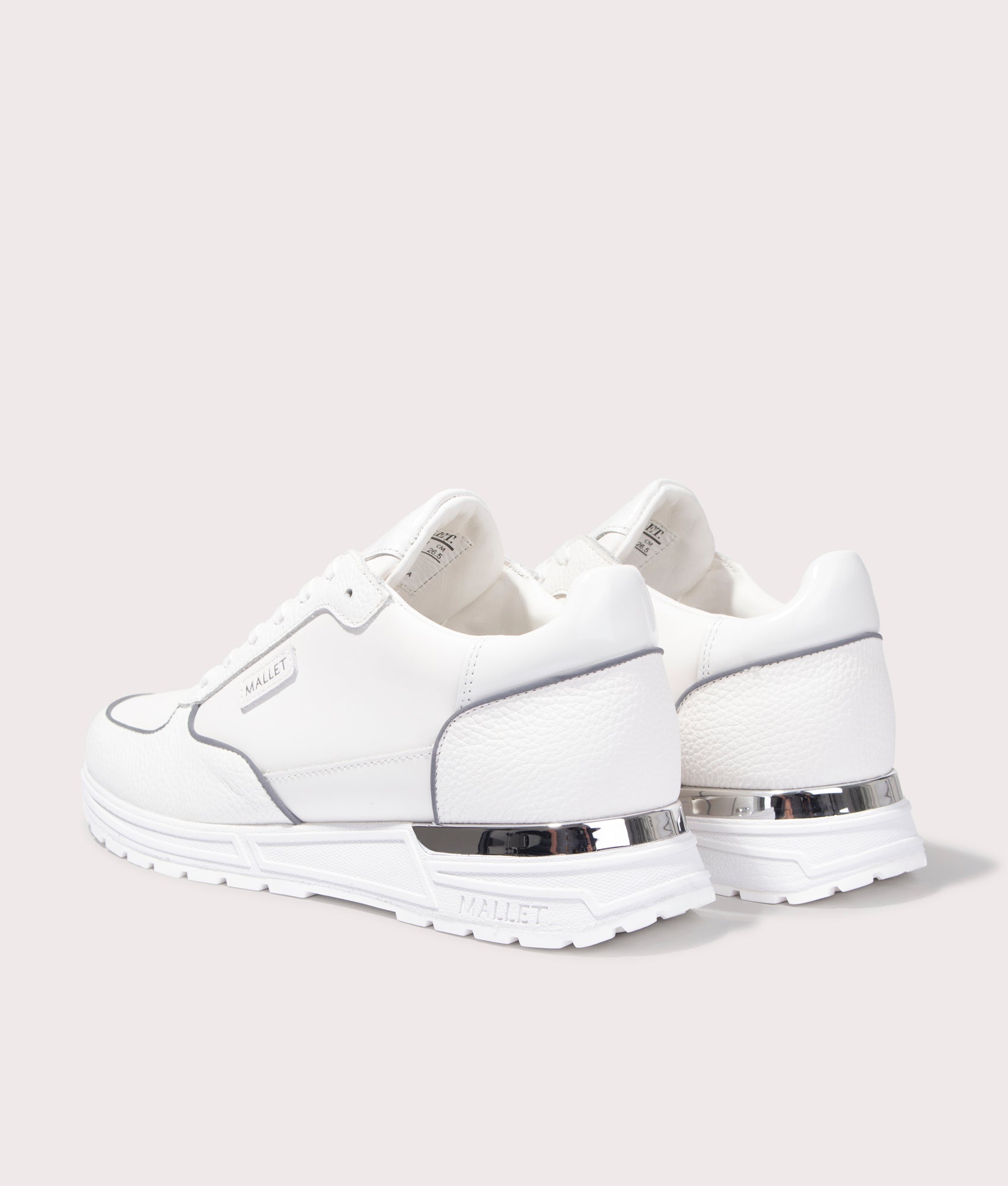 White Silver Popham Lite Trainers, Mallet. Reverse shot at EQVVS. 