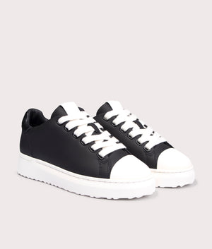 GRFTR LTC Trainers in Black Leather | Mallet | EQVVS | Front angle shot 