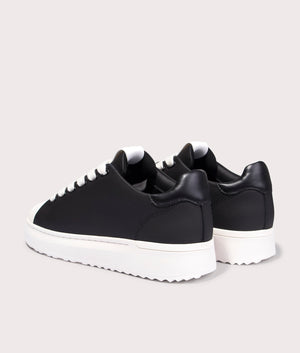 GRFTR LTC Trainers in Black Leather | Mallet | EQVVS | Back angle shot 