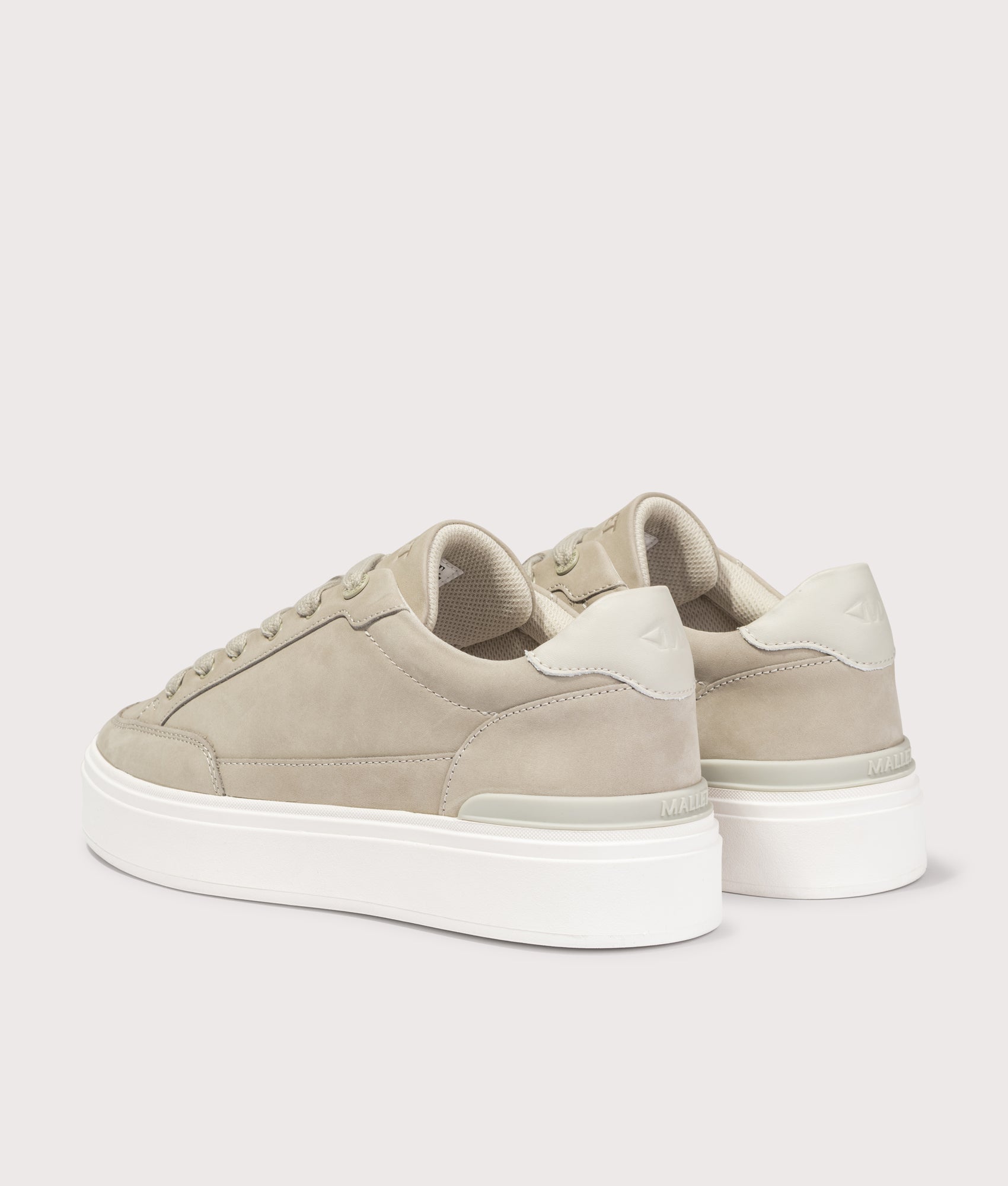 Lansbury Trainers in Neutral | OrthoLite® HybridPlus | Mallet branding | EQVVS | Back angle shot 